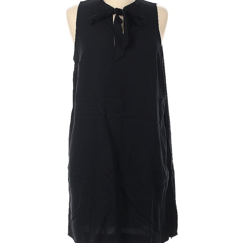 Splendid Black Tie-Neck Mini Dress